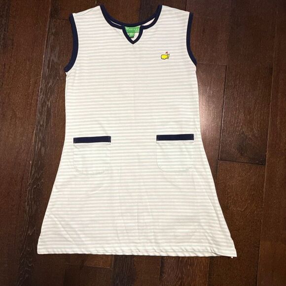 Masters golf kids dress girls size large 10/12 striped sleeveless country club p - Picture 1 of 7